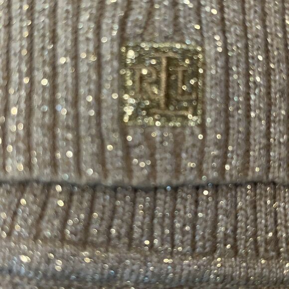 NWT RALPH LAUREN Gold Glitter Knit Long Sleeve Turtle Neck Sweater SIZE 3X - Picture 5 of 14